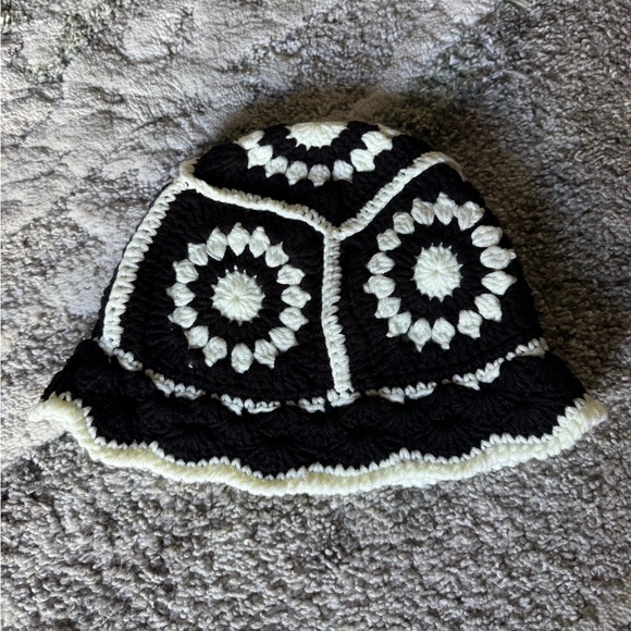 Knit Floral Bucket Hat Fashion Cute Comfy Crochet Bucket Hat For Women - Picture 2 of 8